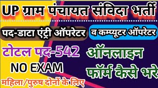 UP पंचायती राज विभाग कम्प्यूटर ऑपरेटर व डाटा एंट्री ऑपरेटर भर्ती ऑनलाइन फॉर्म कैसे भरे 2024 DEO Job [upl. by Drofla]