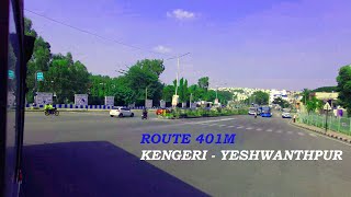 Exploring west Bengaluru along outer ring road on a BMTC bus  Kengeri to Yeshwanthpur  Route 401M [upl. by Ahsial]