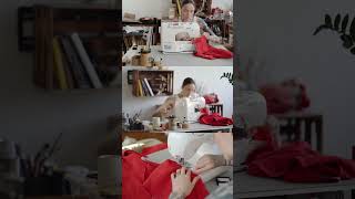 Sewing a red duster 🧵 [upl. by Nahtannoj]