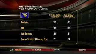 2012 CFB  ESPN College Football Final  WVUMarshall Highlights [upl. by Seldun]