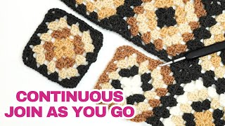 How to Crochet the Continuous Join As You Go CJAYG joining granny squares made EASY [upl. by Notsuh424]