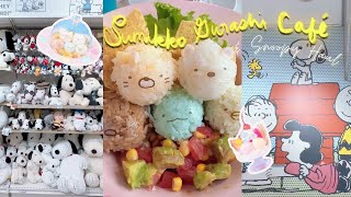 4K Kawaii Tokyo Sumikko Gurashi Café 📍 Snoopy Stationery Haul 📓 [upl. by Elbertina264]