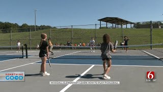 Keeping Kids Active Coach Turns To Pickleball At Woodall Elementary [upl. by Onitsuj]