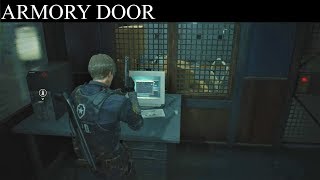 Resident Evil 2 Remake How to Unlock Armory Door  USB Dongle Key Location [upl. by Tyrus625]