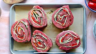 Flank Steak Pinwheels  Perfect Easy Summer Grilling Recipe [upl. by Sinegra]