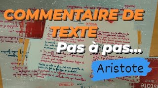 Commentaire de texte  méthodologie  Aristote  quotTraité de lâmequot  Le toucher [upl. by Eimiaj]