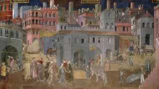 Ambrogio Lorenzetti Palazzo Pubblico frescos Allegory and effect of good and bad government [upl. by Naves896]