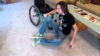 paraplegic transfers from floor to chair [upl. by Anilac]