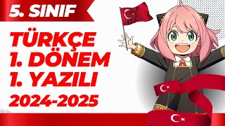 5 Sınıf Türkçe 1 Dönem 1 Yazılı 20242025 [upl. by Tiny]