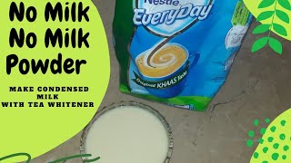 No milk powder condensed milk with tea whitener  instant condensed milk at home by fun cooking [upl. by Frierson800]