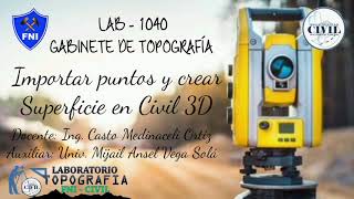 6 Importar puntos y crear superficie en Civil 3D [upl. by Namialus]