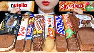 ASMR ICE CREAM CHOCOLATE BAR 🍫 SNICKERS SILVERQUEEN NUTELLA BREADY INDOFOOD MAX SWICH PANGTOA 🍫 [upl. by Dinesh]