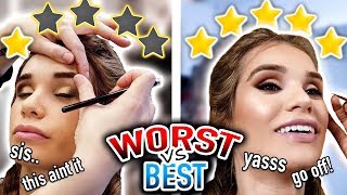 I Went to the WORST REVIEWED amp BEST REVIEWED Makeup Artists in My CITY 1 STAR VS 5 STAR [upl. by Malan]