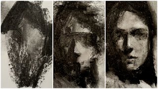 Charcoal Drawing Techniques  Step by Step Portrait Drawing [upl. by Mainis]