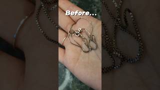 Cleaning Tarnished Silver Chain jewelry jewelrylover xerelia jewelrycaretips beforeandafter [upl. by Kassie]