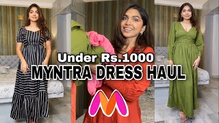 Under Rs999 Myntra Dresses Haul  Casual Party wear [upl. by Wamsley]