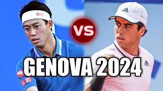 Jaume Munar vs Kei Nishikori GENOVA 2024 [upl. by Ecyrb]