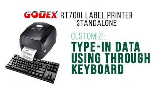 GoDex RT700i Barcode Printer  GoLabel Standalone Barcode Label Printer Using USB Keyboard [upl. by Atekram]