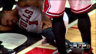 Derrick Rose ACL Knee Injury  4282012 2012 NBA Playoffs Game 1 [upl. by Maitland]