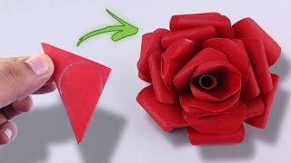 How To Make Paper Rose Easy  Beautiful Paper Rose Flower Making Idea  Diy Paper Rose Flower [upl. by Keri]