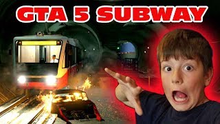 GTA 5 Kid Steals Car Gets Lost in Subway CRASH [upl. by Salahcin402]