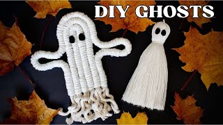 DIY Macrame GHOSTS for HALLOWEEN [upl. by Rimhsak]