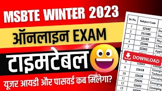 MSBTE New Update  Winter 2023 Online Examination Timetable [upl. by Eiliab]