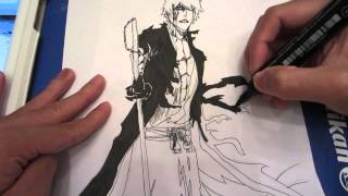 How to draw Ichigo with Bankai 黒崎 一護 [upl. by Rento401]