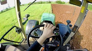 Cab View  John Deere 7820  Moro Warrior QRV 16 A  Plowing [upl. by Adnil]