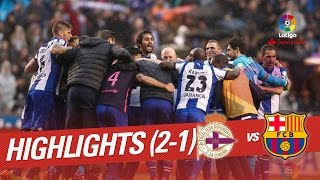 Resumen de Deportivo de la Coruña vs FC Barcelona 21 [upl. by Ribble]