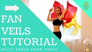 Fan veils tutorial basic moves  Best Belly Dance Workout [upl. by Stine]