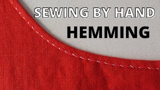 Hand Sewing Tutorial RIGHT HANDED Hemming Stitch aka Felling [upl. by Sandie]