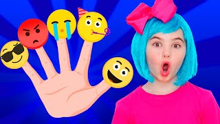 Finger Family Emoji Song  Kids Songs  Nick and Poli [upl. by Nnanaej]