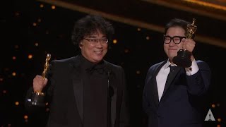 quotParasitequot wins Best Original Screenplay  92nd Oscars 2020 [upl. by Iiette]