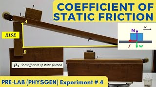 PHYSGEN  PRELAB  Experiment 4 Coefficient of Static Friction [upl. by Bridgid983]