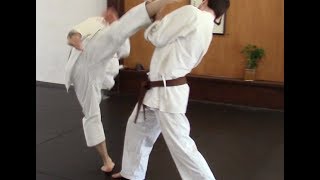 rotating around the center in karate kicking [upl. by Aiekal]