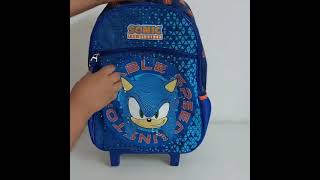 Mochila Rodinha Infantil Escolar Menino Sonic Pacific [upl. by Kilian]