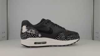 Nike Air Max 1 Print Dark Grey Black White Metallic Silver  Sneakersenzo [upl. by Im]