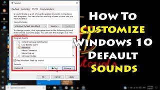 How To Customize Windows 10 Default sounds  Tech Tutorials [upl. by Arretahs]