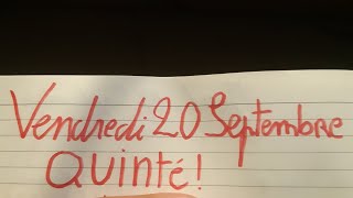 PRONOSTIC QUINTÉ DU VENDREDI 20 SEPTEMBRE MERCI POUR LES LIKES ET LES PARTAGES💝👍☕ [upl. by Louanne]