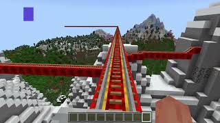 A Large Roller Coaster Around A Huge Circular Valley In Minecraft [upl. by Annaujat956]