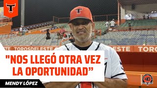 Entrevista post juego con Mendy Lopez manager Toros del Este [upl. by Atiekram2]