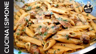 Pasta con Funghi Porcini  Come ottenere un piatto cremoso in due passaggi [upl. by Esnohpla]