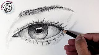 Como Dibujar un Ojo a lapiz paso a paso para Principiantes  Como dibujar desde cero 7 [upl. by Etteiram]