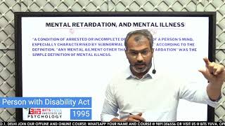 Mental Retardation amp Mental Illness in PWD ACT  DSSSB  SET  PRT  TGT  BITS YUVA  Deepak Sir [upl. by Biebel]