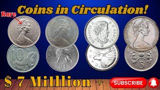 Rich History of Coins Elizabeth II 5 New Pence Australia 10 Cent10 New Pence and Canada 25 Cents [upl. by Ybrek]