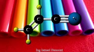 Acrylonitrile 3D Molecule Animation [upl. by Ahsietal]