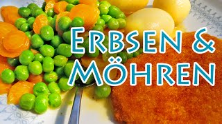 Erbsen und Möhren Gemüse  Rezept  The Krauts [upl. by Ahseram]