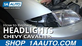 How to Replace Headlight 0002 Chevy Cavalier [upl. by Retsevlys965]