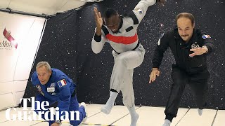 Usain Bolt floats to victory in zerogravity race [upl. by Allecsirp]